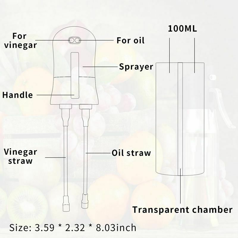 2-In-1 Oil Spray Bottle, Olive Oil Dispenser Kitchen Oil Sprayer For Cooking, R7