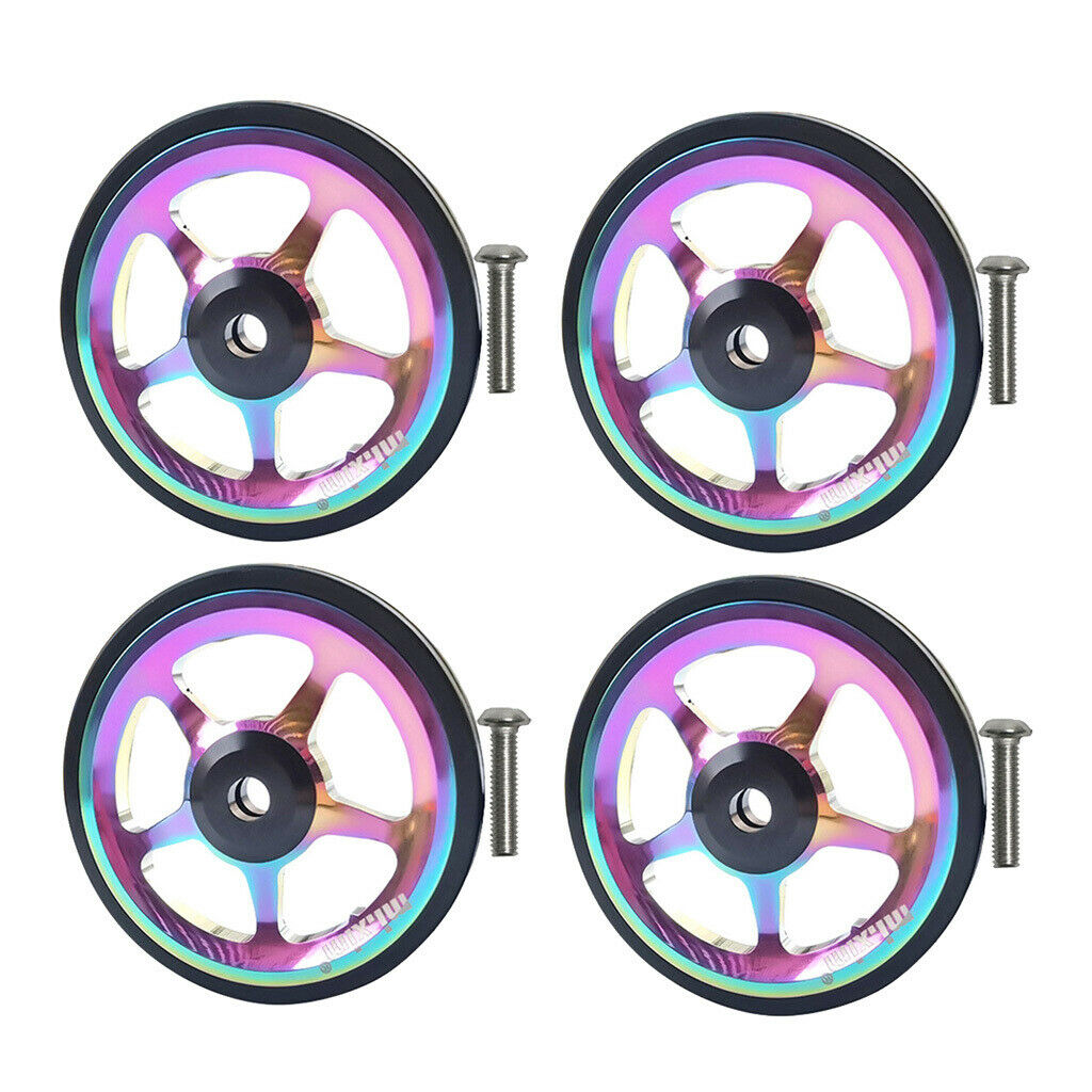 4Pcs Folding Bike Easy Wheels Alloy Bicycle Transport EZ Wheel For Brompton
