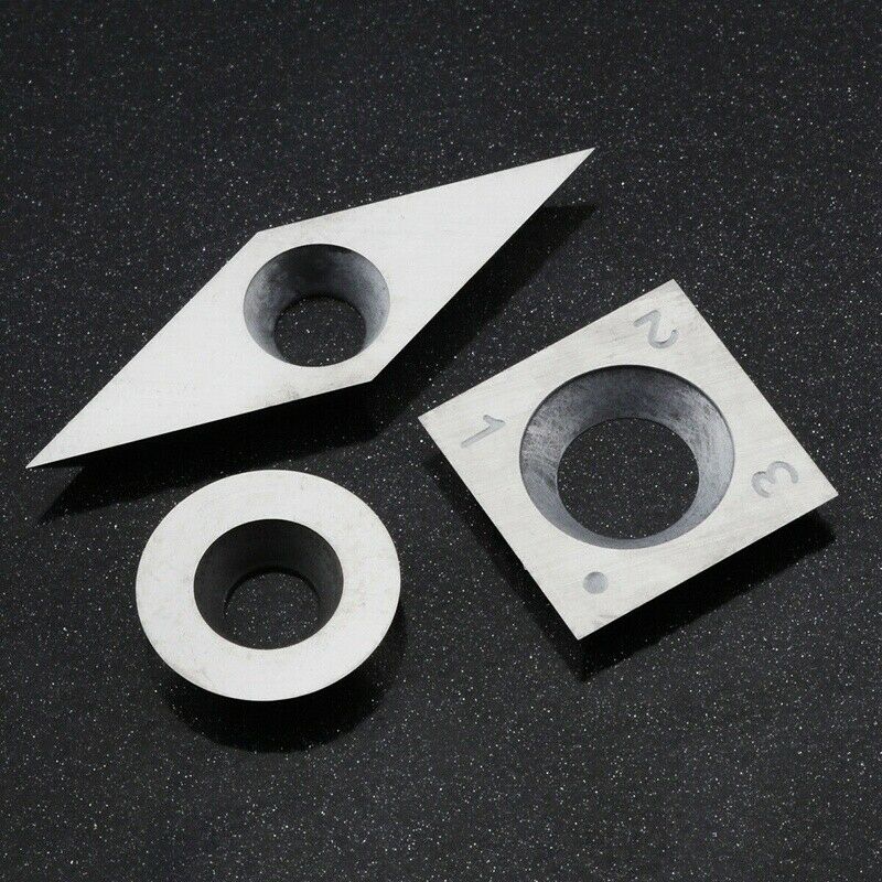 3Pcs Tungsten Carbide Inserts Cutter Set for Wood Turning Working Lathe Tool WK6