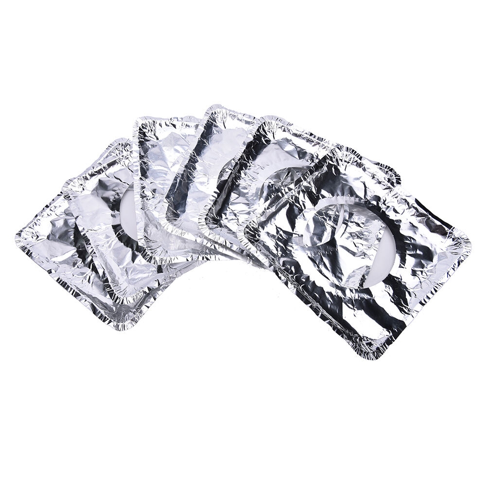 10X Aluminum Foil Square Gas Burner Disposable Bib Liners Stove Cover.l8