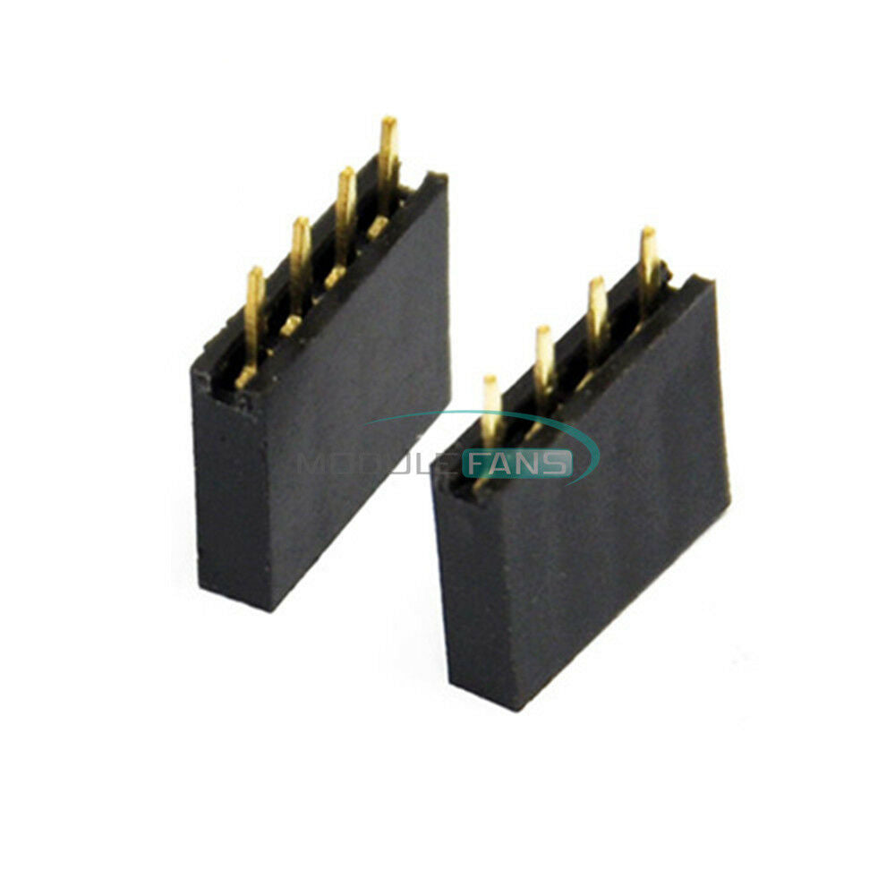 50PCS 2.54mm Header Straight Single Row 1x4 pins Female Connector