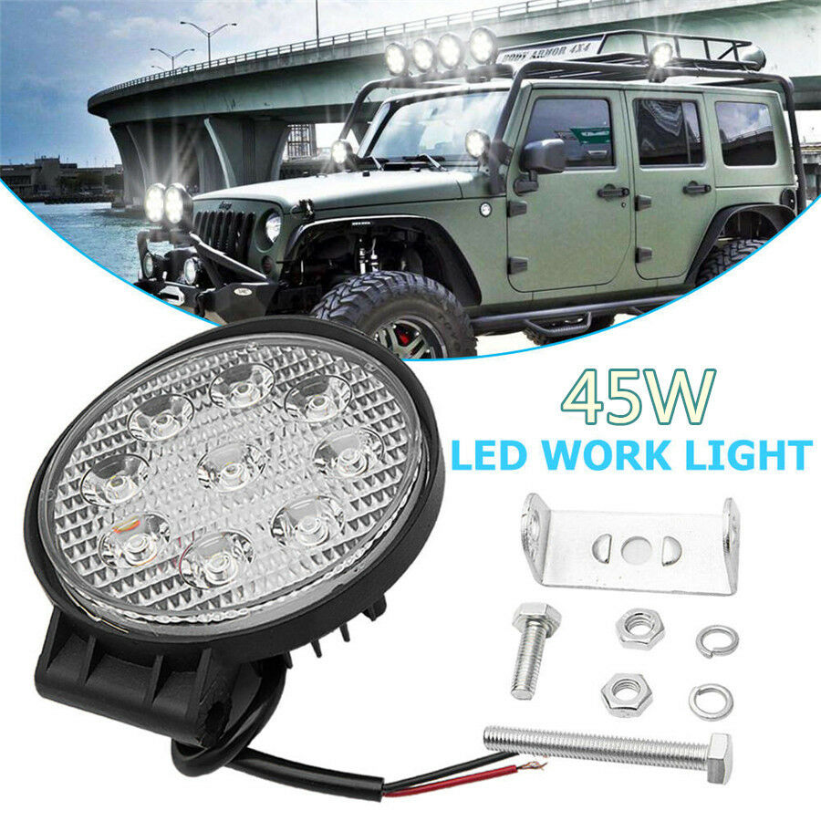 2X 4.5" 48W Round LED Work Light Fog Driving Lamp Offroad SUV Spotlight Bar Boat