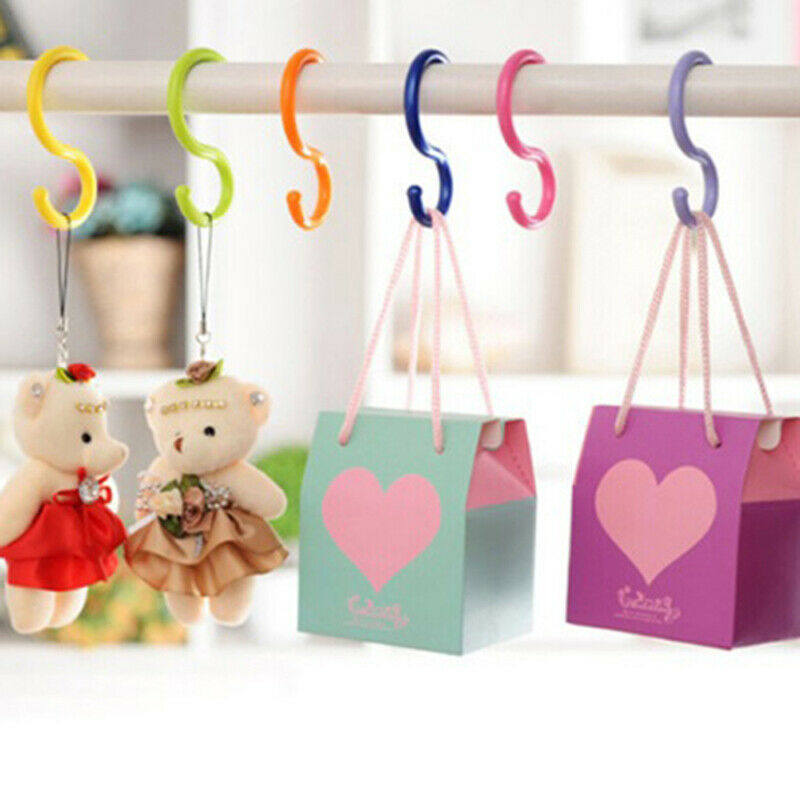 6Pcs/Lot Bucket Hook S Shape Kitchen Hanger Clothes Hooks Plastic Hanging Hooks