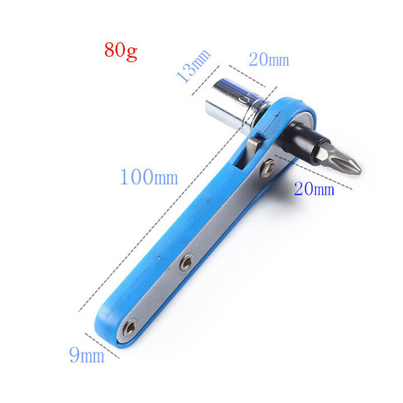 Mini portable Screwdriver Ratchet Handle Adjustable 1/4 inch Hex Drive Bits