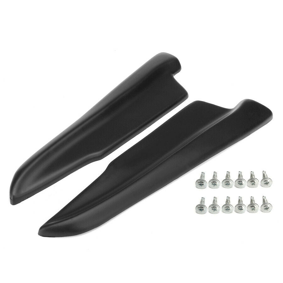 Pair Matt black Rear Bumper Splitters Aprons (Left & Right) Lip Spoiler Cap