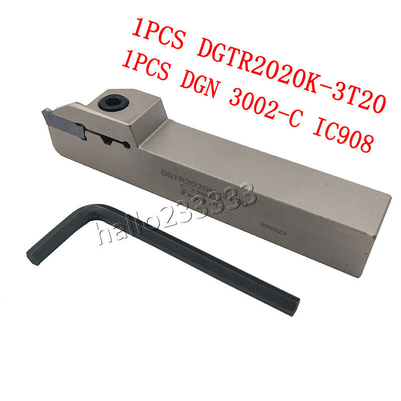 DGTR2020K-3T20 CNC Lathe Grooving Cut-Off Tool+1PC DGN3002C IC908 carbide insert