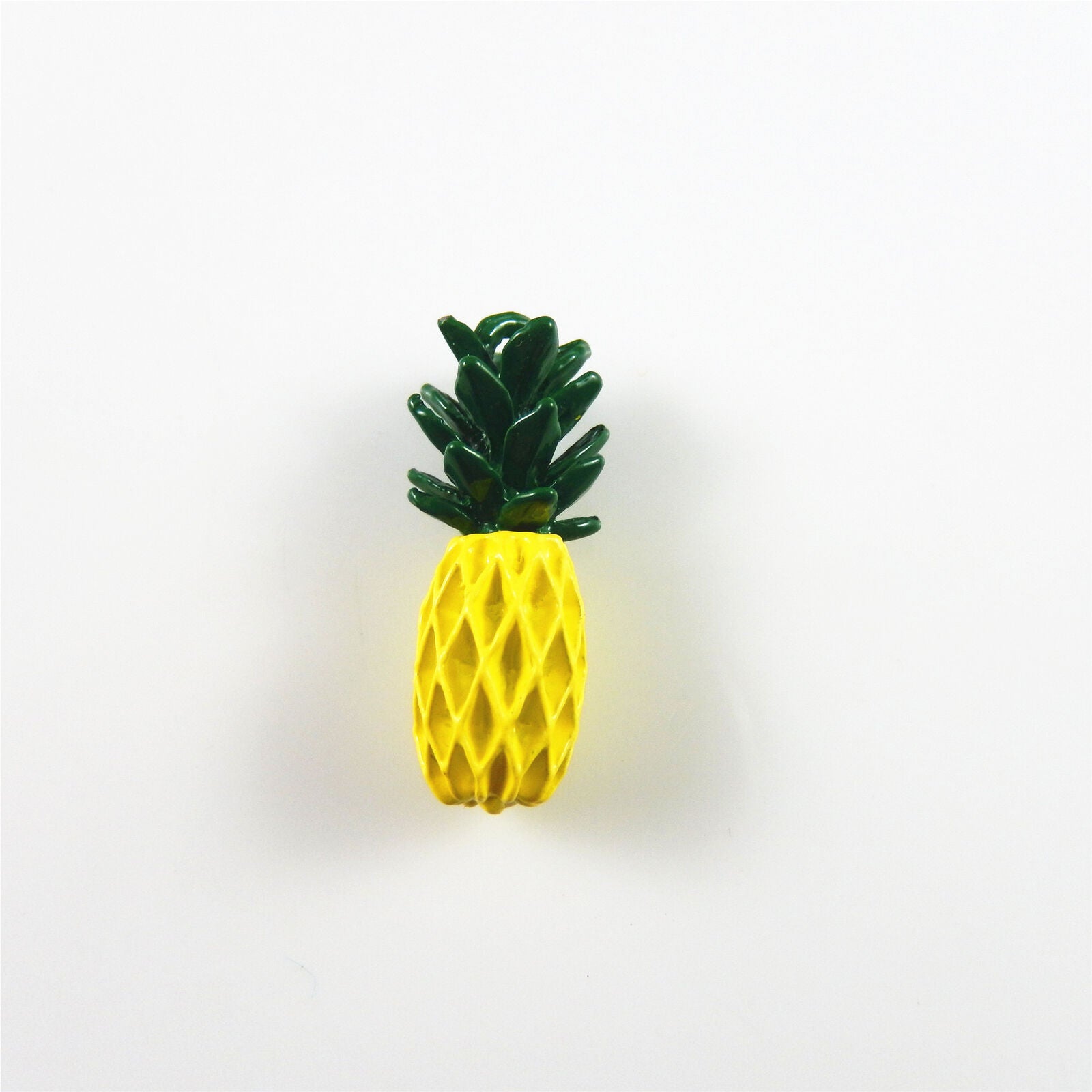 10 pcs Painted Yellow Pineapple Fruit Charm Pendant Findings 22x9 mm #52988