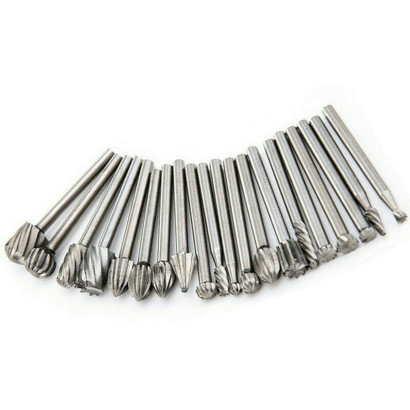 20pcs Carbide Burr Set Rotary Drill Bits Die Grinder Carving Engraving Tool Part