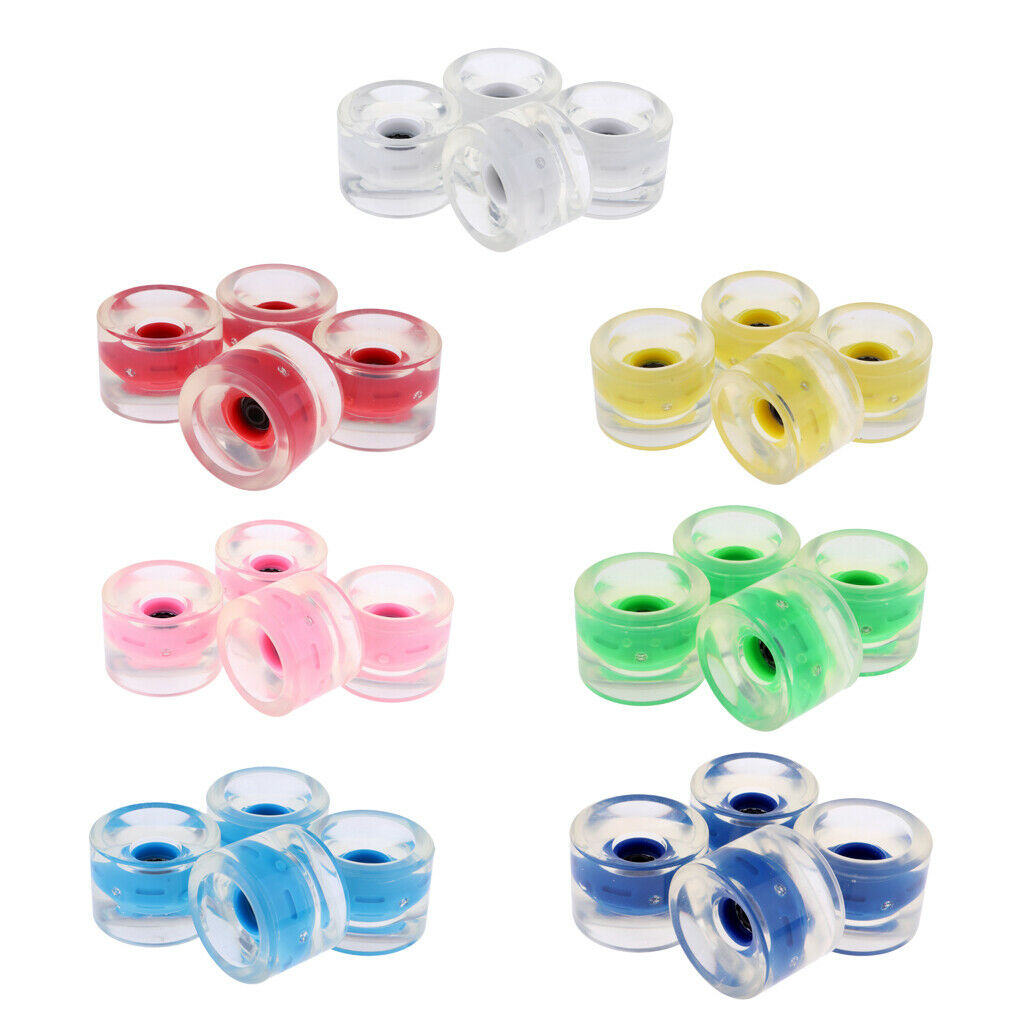 4pcs 70mm Light-Up Longboard Skateboard Wheels Magnetic Core Wheels White