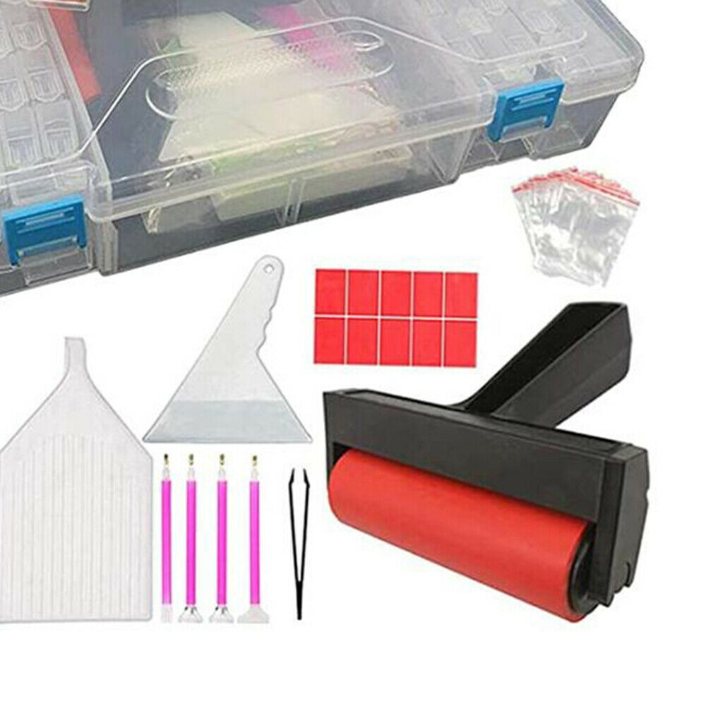 42Pcs 5D Diamond Painting Storage Box Drill Pen Embroidery Cross Stitch