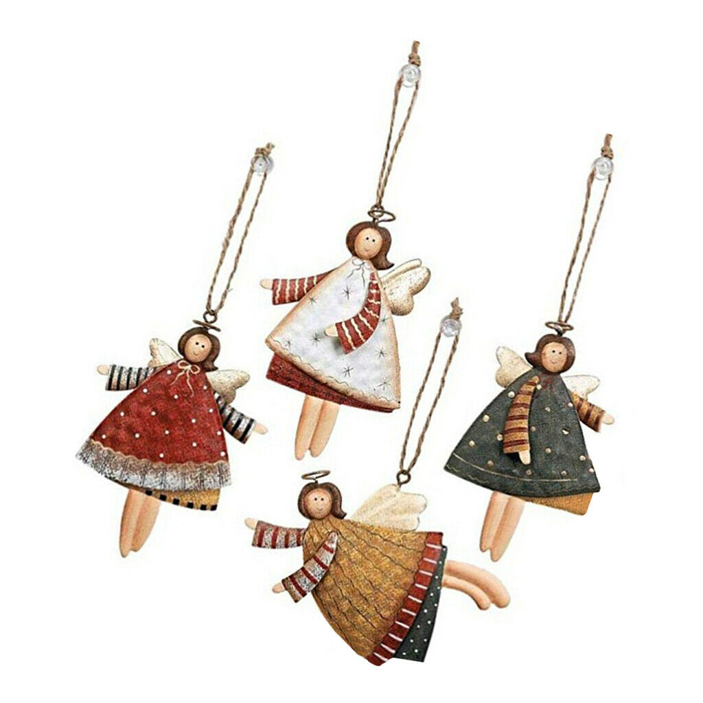 2 Pcs Angel Christmas Tree Hanging Ornaments Xmas Gift Red Home Decoration