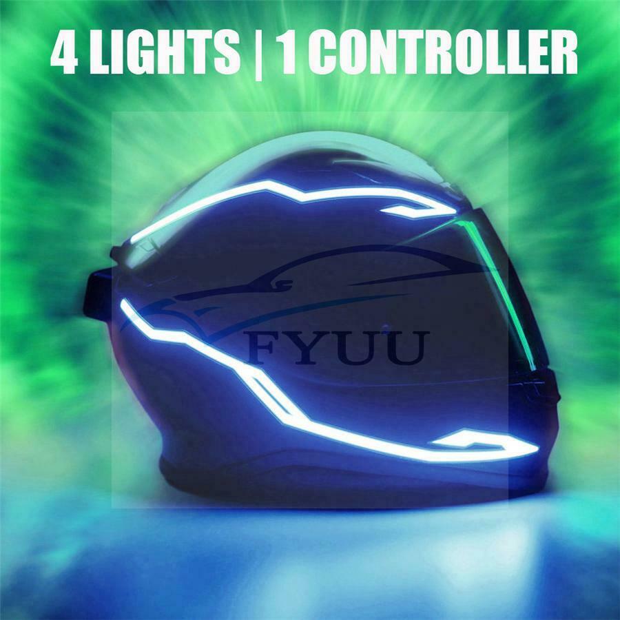 4Pcs 3 Generation  EL Strip Flashing DIY Helmet Led Strip Rechargeable Part