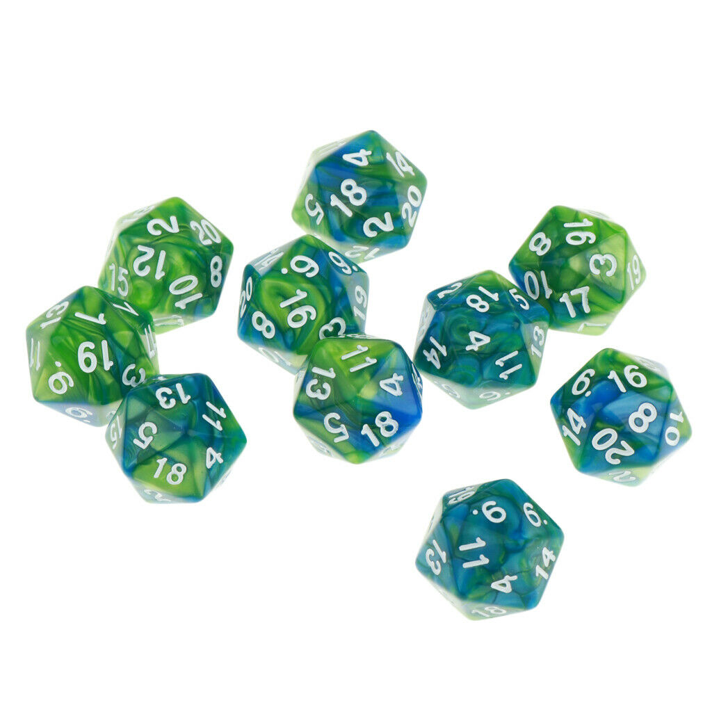 D20 Polyhedral Dice for Board Game Toys DND Game Tabletop RPG Green Purple