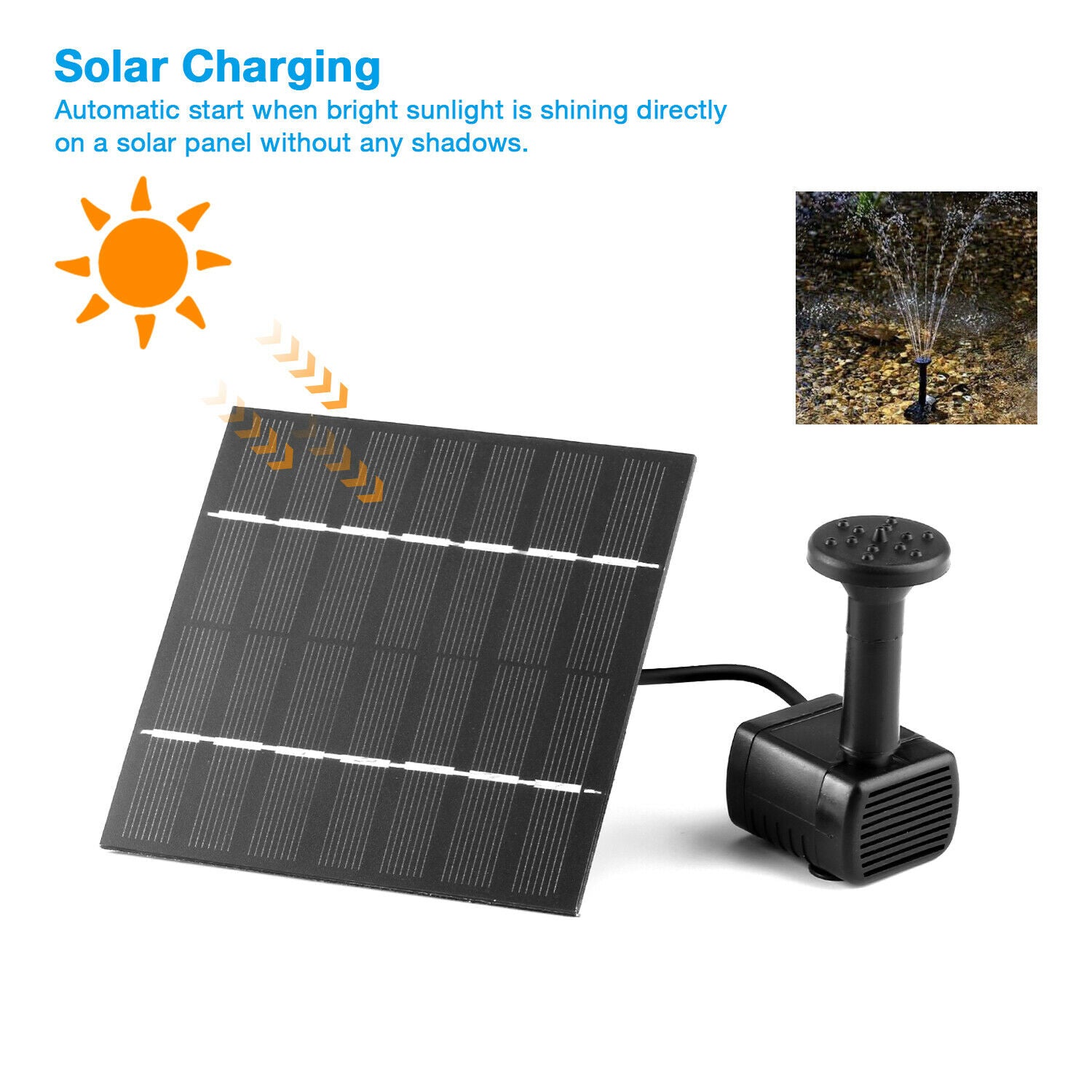 180L/H Solar Power Panel Kit Fountain Pool Pond Garden Submersible Water Pump