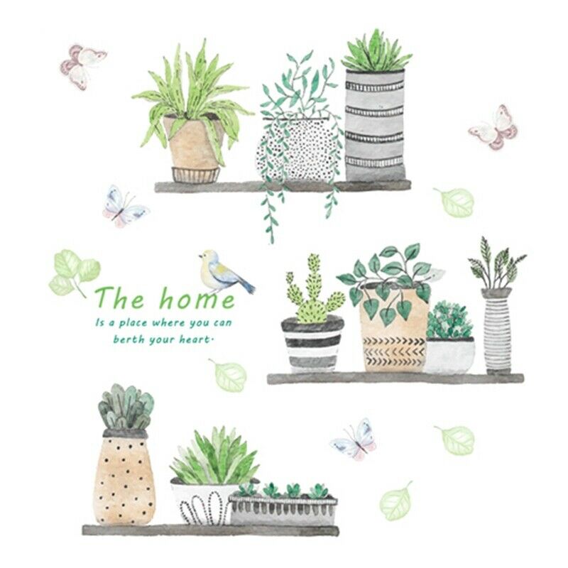 Garden Flower Butterfly Wall Stickers Home Decor Living Room Kitchen Wall DecaE3