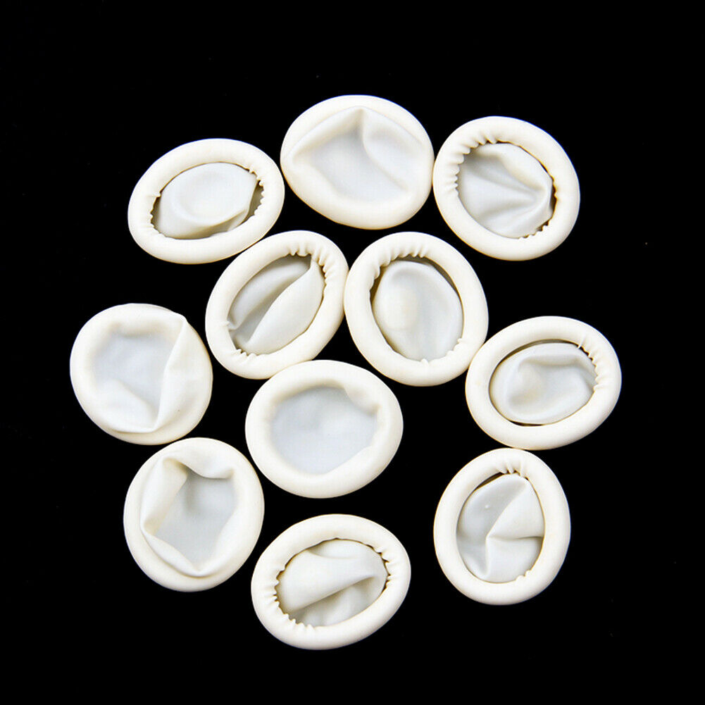 10pcs/set Disposable Finger Cots Nail Fingertips Protective Latex Gloves @