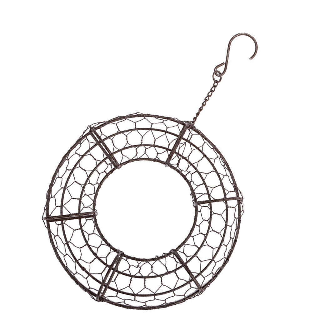 21cm Iron  Frame Wire Wreath Metal Planter Wall Art Craft DIY Decoration