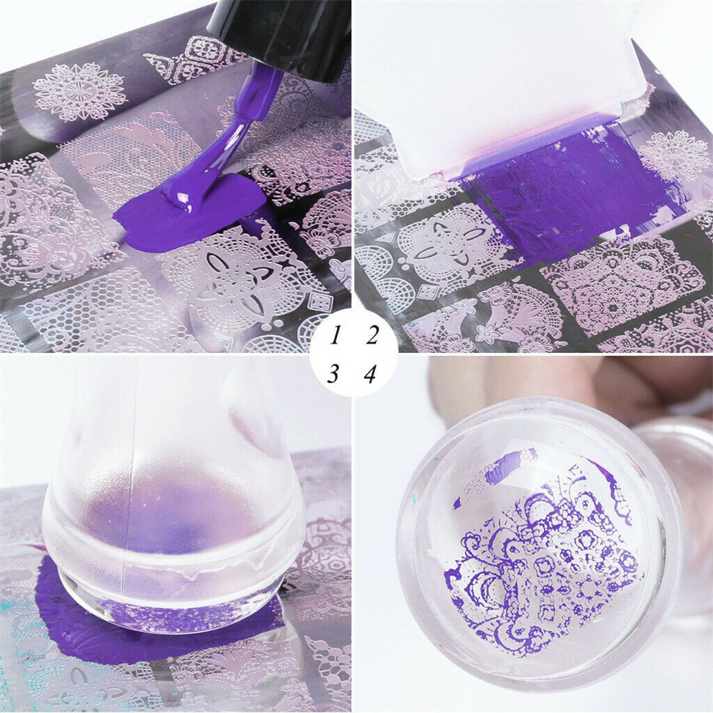 DIY Nail Image Stamper Silicone Scraper Manicure Nail Design Stamping Plate