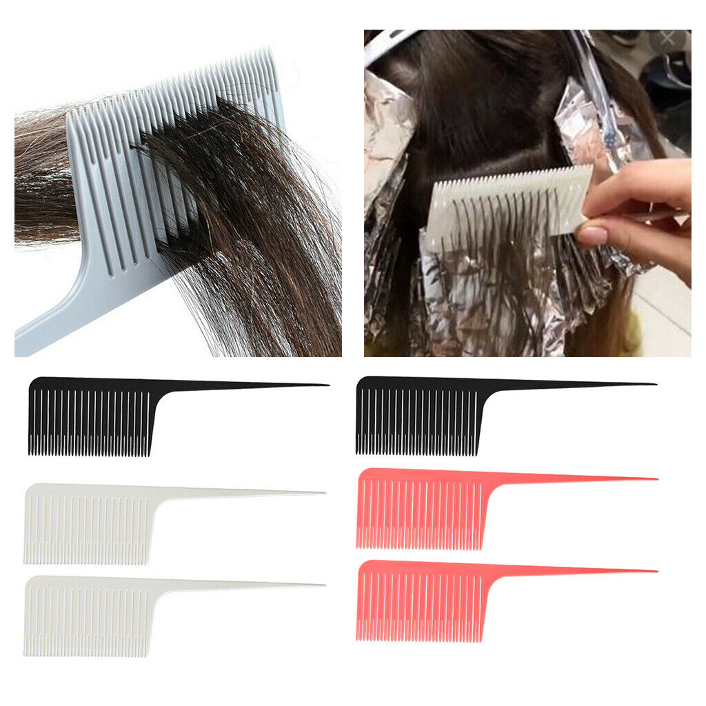 6 Pcs ABS Plastic Red Weave Highlighting Foiling Hair Comb for Styling Combs