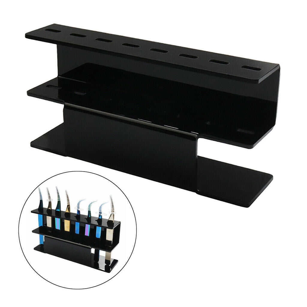 Set of 2 Tweezer Storage Holder Eyelash Extension Tweezers Acrylic Stand