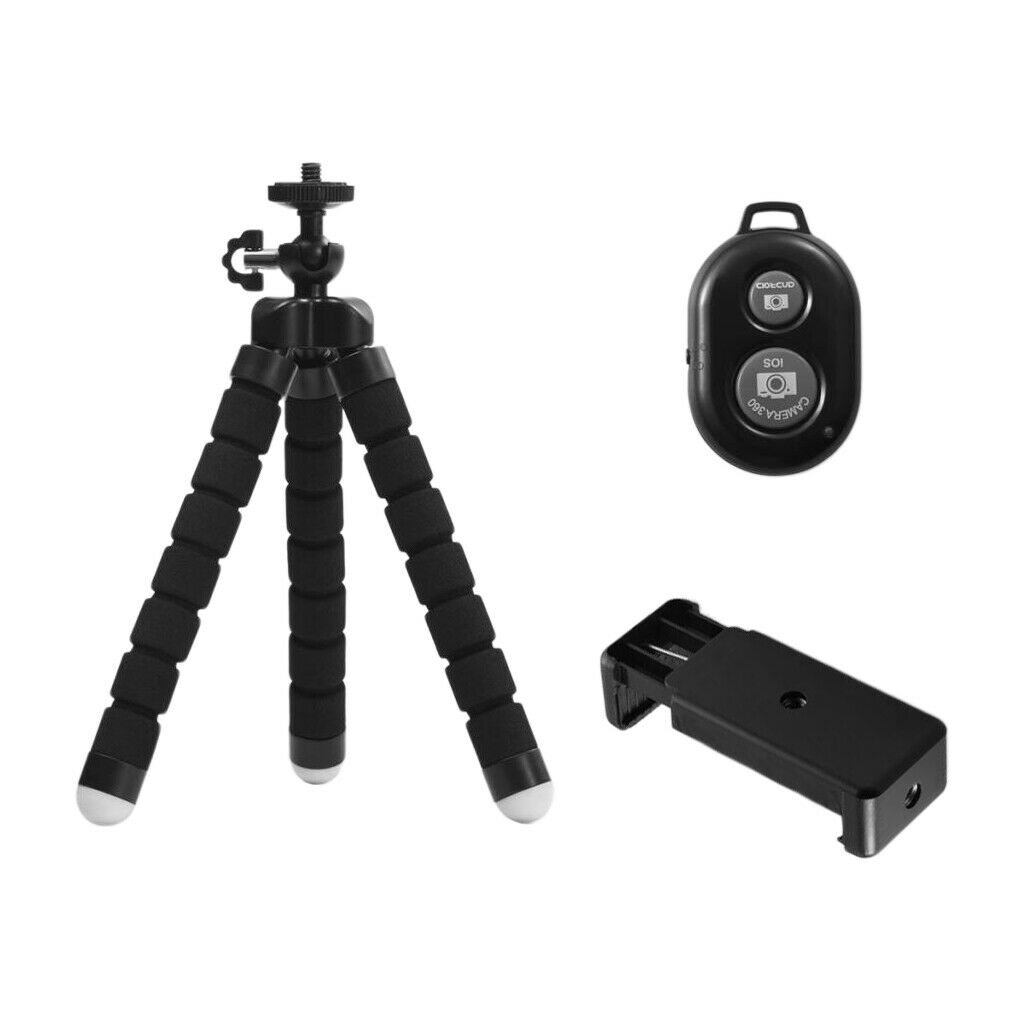 Flexible Tripod Phone Camera Stand Holder with Bluetooth Remote Shutter