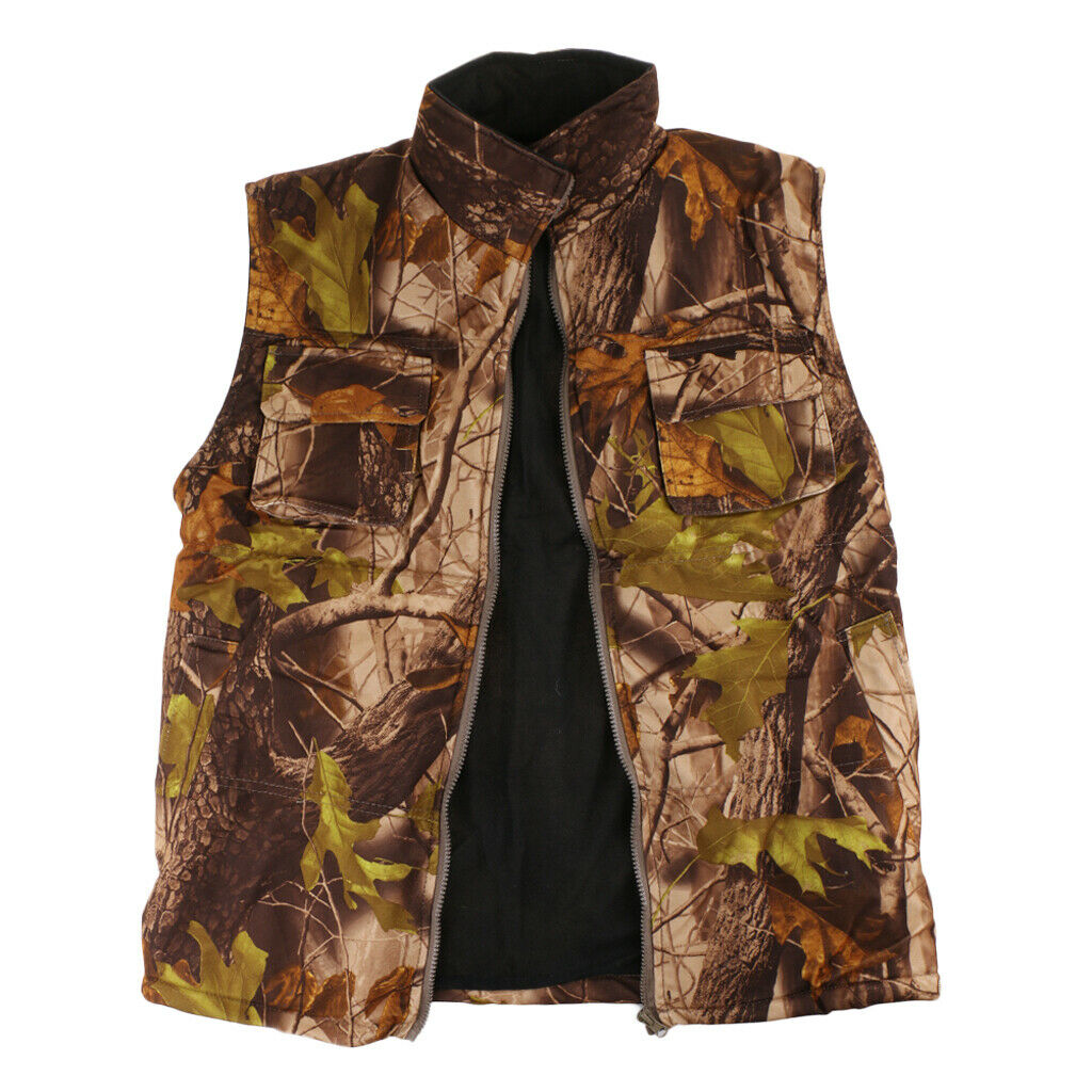 Men's Thermal Soft Fleece Camo Vest for Outdoor Hunting Hiking Climbing