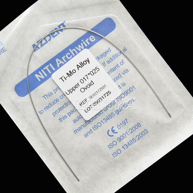 100X Dental Orthodontic Beta TMA Molybdenum Alloy Arch Wire 17X25 Upper AZDENT