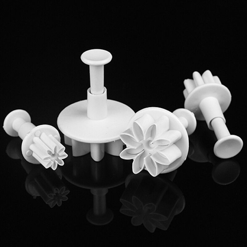 4 Pcs Cake Xmas Daisy Flower Plunger Fondant Decor Sugar craft Mold Cutte.l8