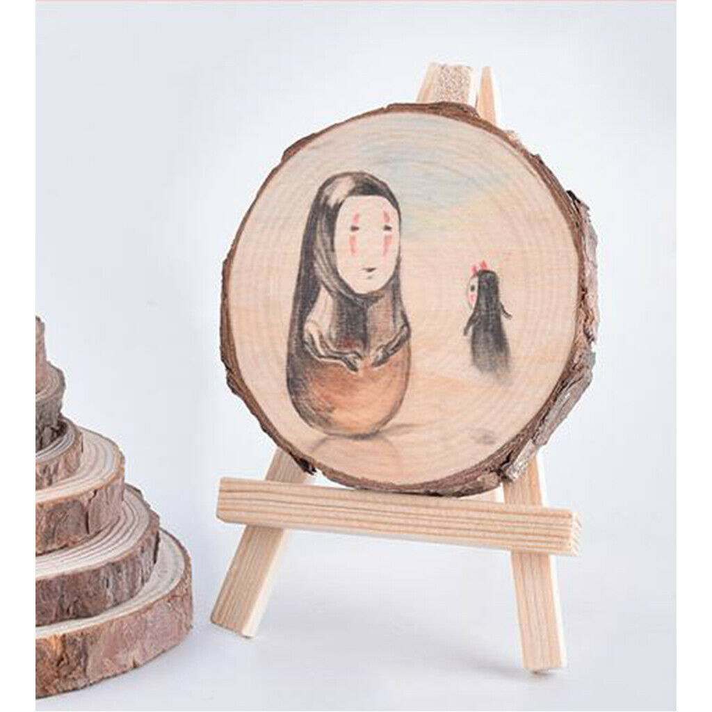 5pcs Unpainted Natural Wood Slices Chips Round Log Disc for DIY Craft 5-6cm