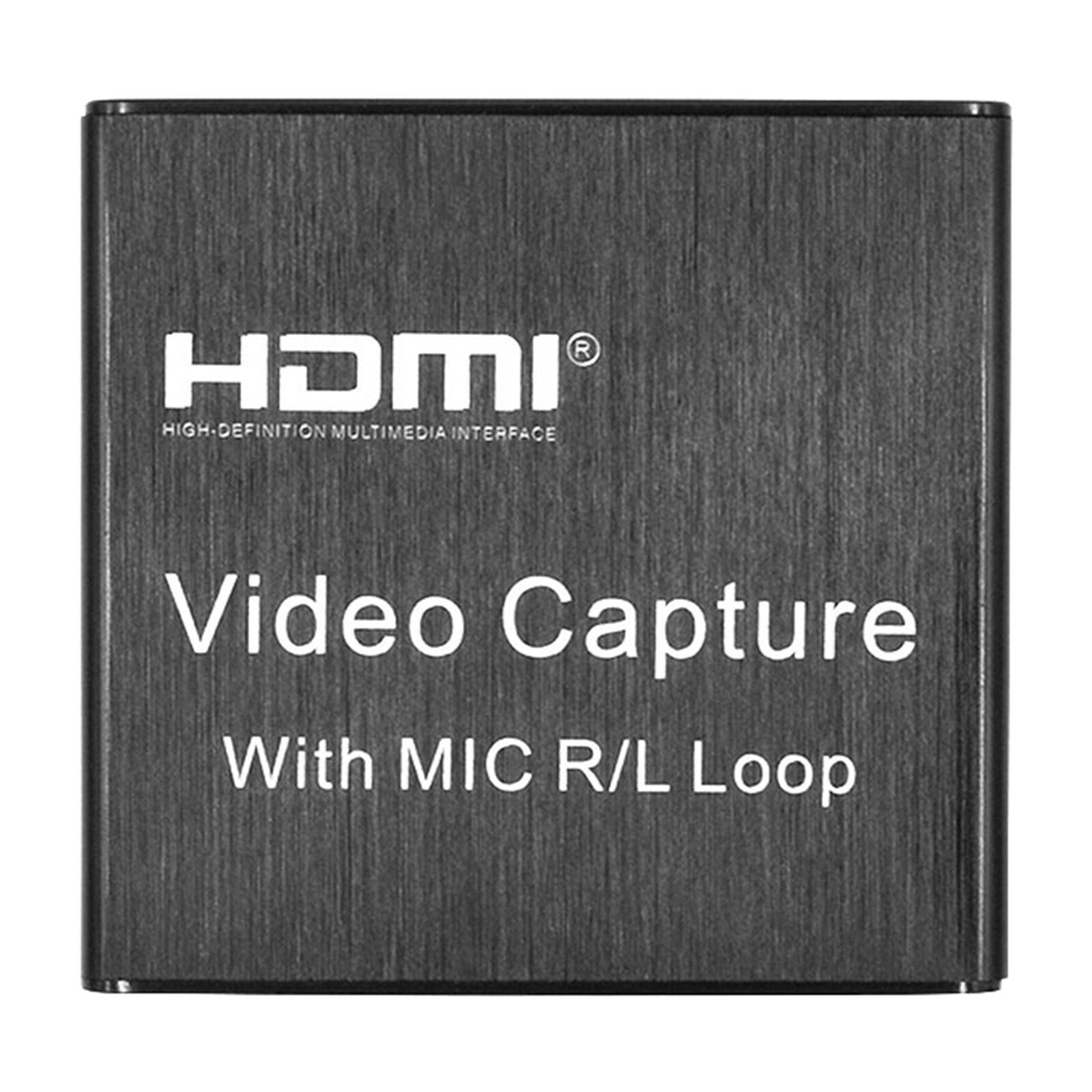 Video Recording Adapter 1080P with Mic R/L Loop USB Game Grabber Recorder