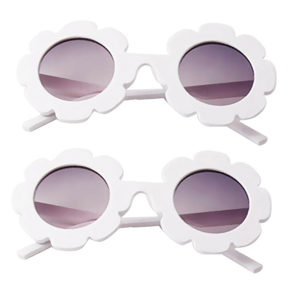 2x White Stylish Cute Baby Kids Boys Girls Sunglasses Toddler Soft Frame
