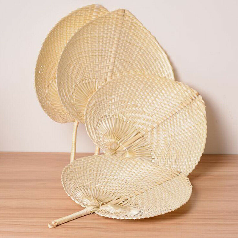 Handmade Straw Woven Fans Craft Summer Cooling Fan Bamboo Home Decorati.l8