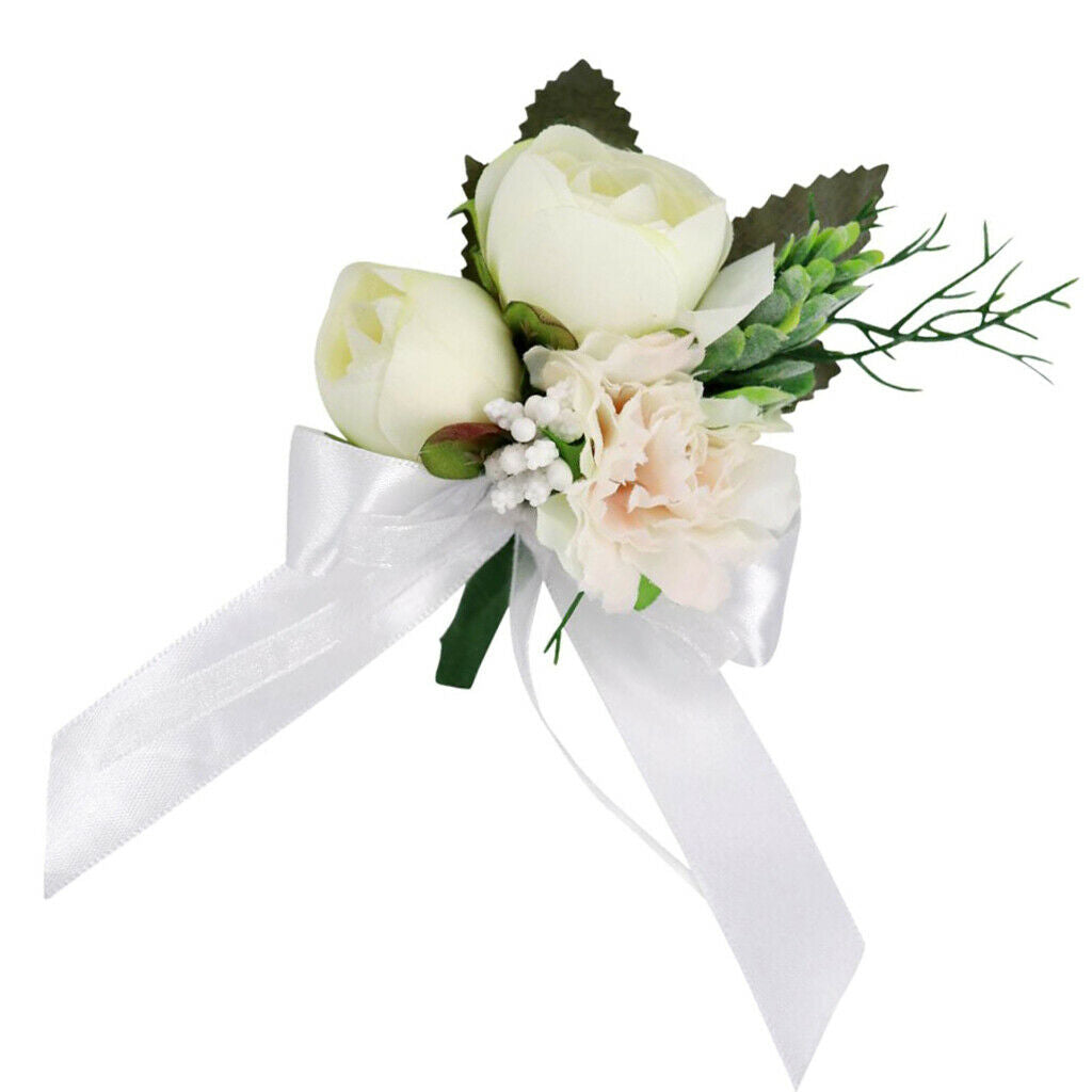 Pack of 2 Boutonniere for Men Handmade Wedding Flowers Lapel Pins Groomsman