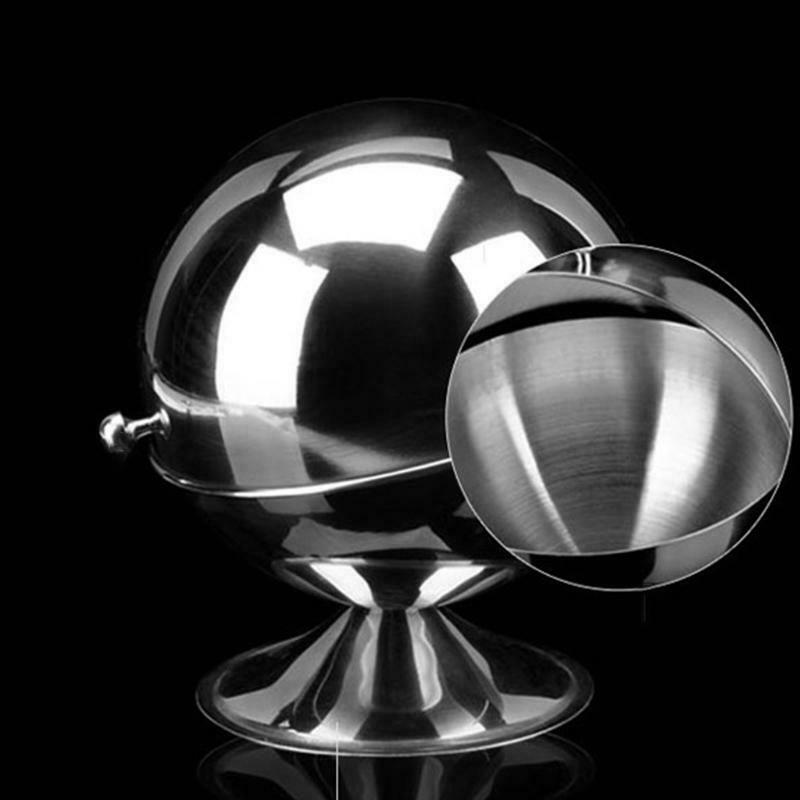 Creative Storage Sugar Bowl with Roll Top Stainless Steel Spherical Sugar Jar