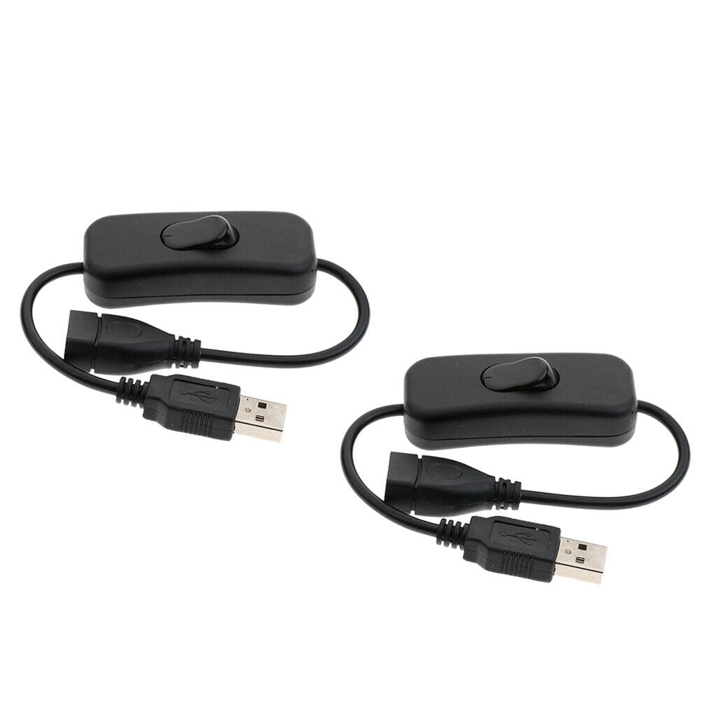 2x Type-A Male to Female USB Cable with ON/OFF Switch Easy Start/Reboot
