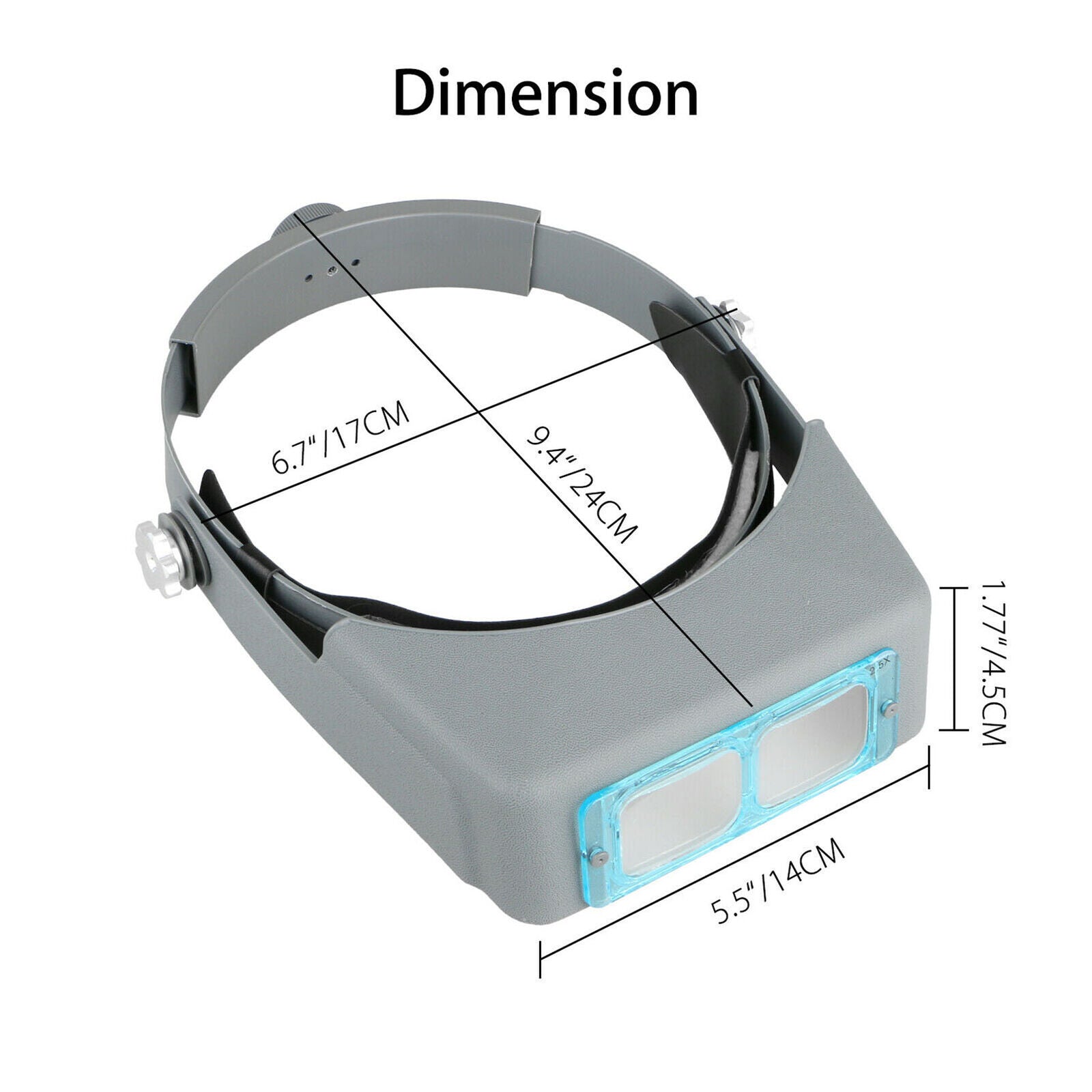 Optivisor Lens Head Magnifier Glasses Magnifying Visor Glass Headband 4 Lenses