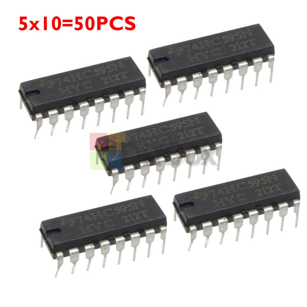 50PCS  2V ~ 6V 74HC595 SN74HC595N 8-Bit Shift Register DIP-16 IC