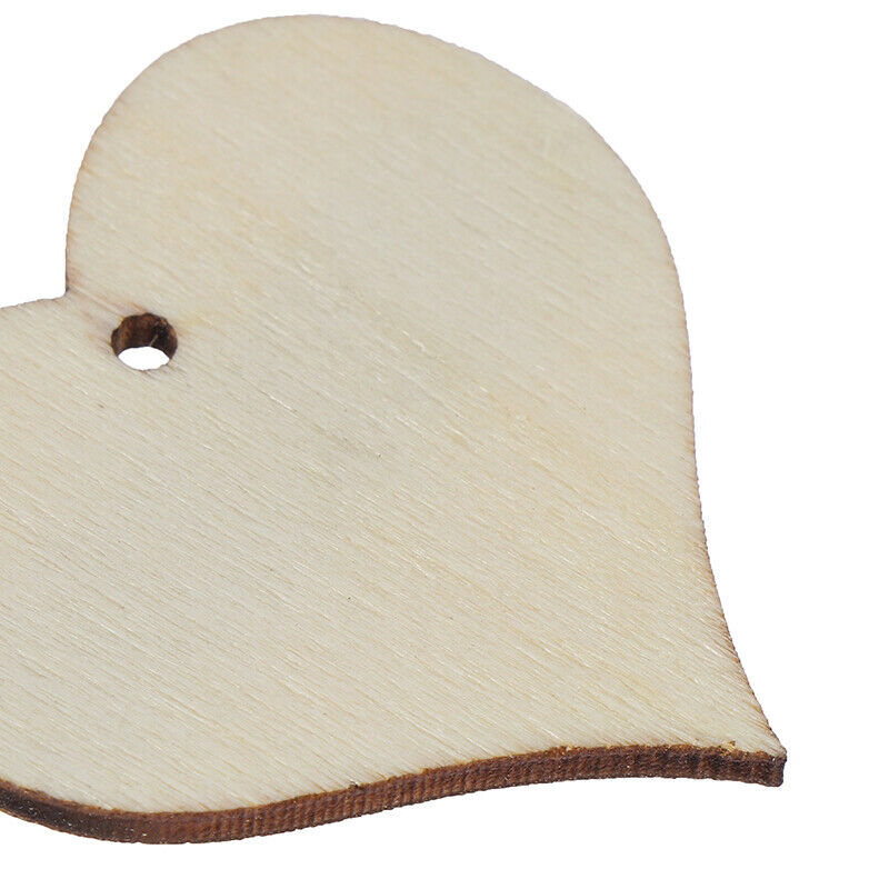 50pcs wooden heart patch Crafts Scrapbooking Supplies Handmade Graffiti BuDEAU