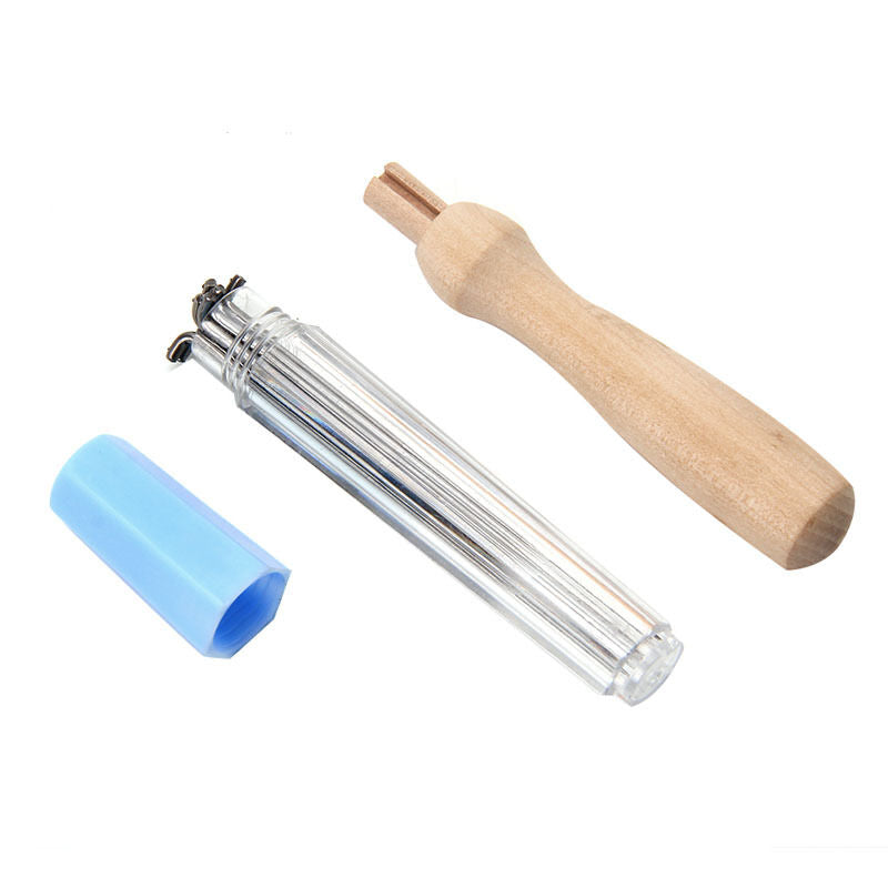 7Pcs Felting Needles with Wooden Handle Holder Wool Felt Craft Tools Kit DIY
