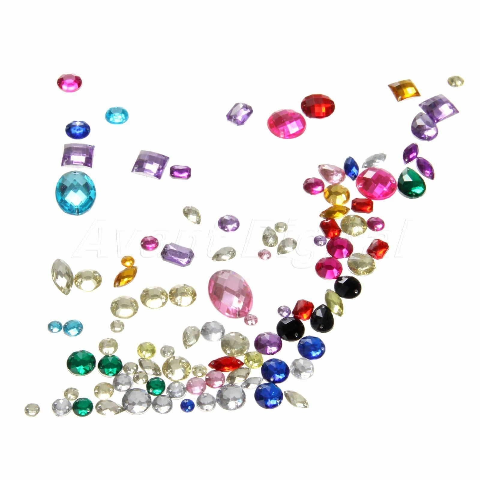 100pcs Sew On Crystal 6-25mm Rhinestone Teardrop AB Glass Sewing Gem Flatback