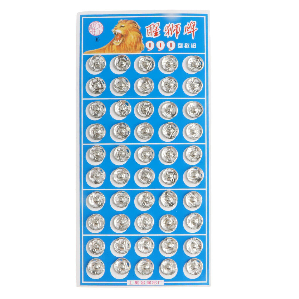 100Sets Meatl Sew On Snap Fasteners Poppers Press Studs Buttons Sewing Craft