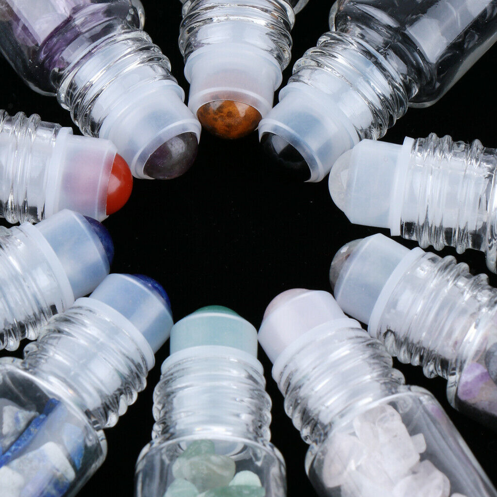 20 Pieces 10ml Glass Ball Bottles with Stone Beads