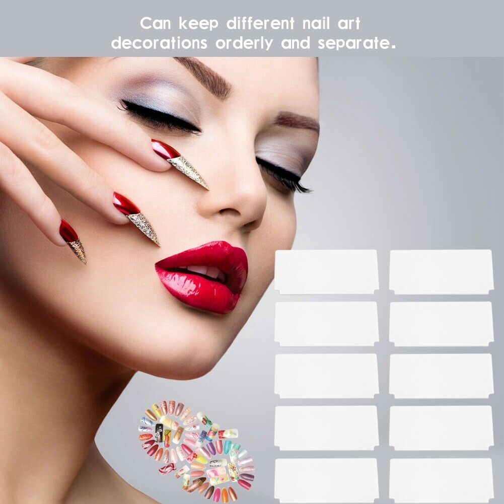 10pcs Nail Art Storage Box Card Slot Sheet Nail Art Sheet Display Plastic Sheet