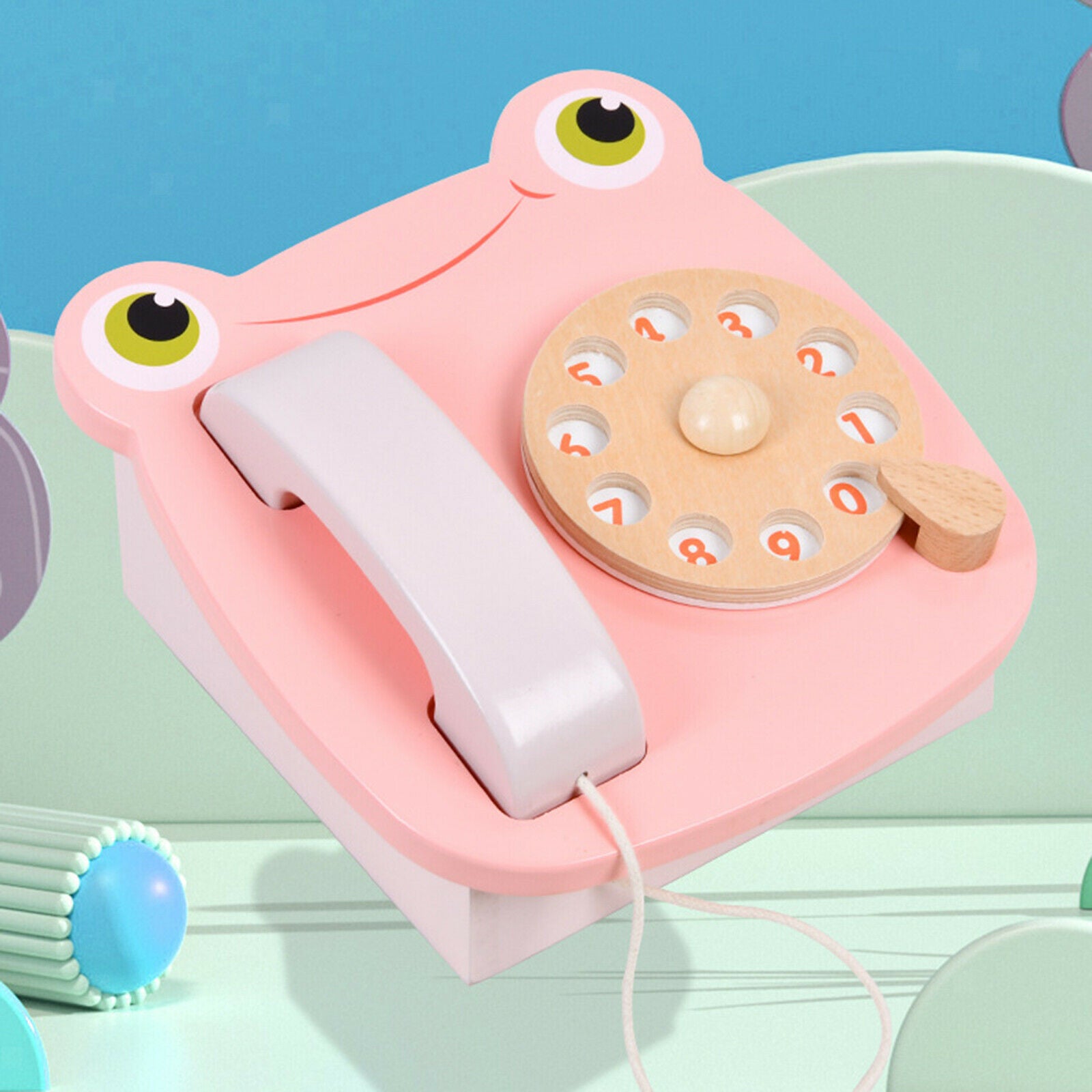 Wooden Frog Telephone Emotion Cultivation Phone Game Toys Kids Pretend Play
