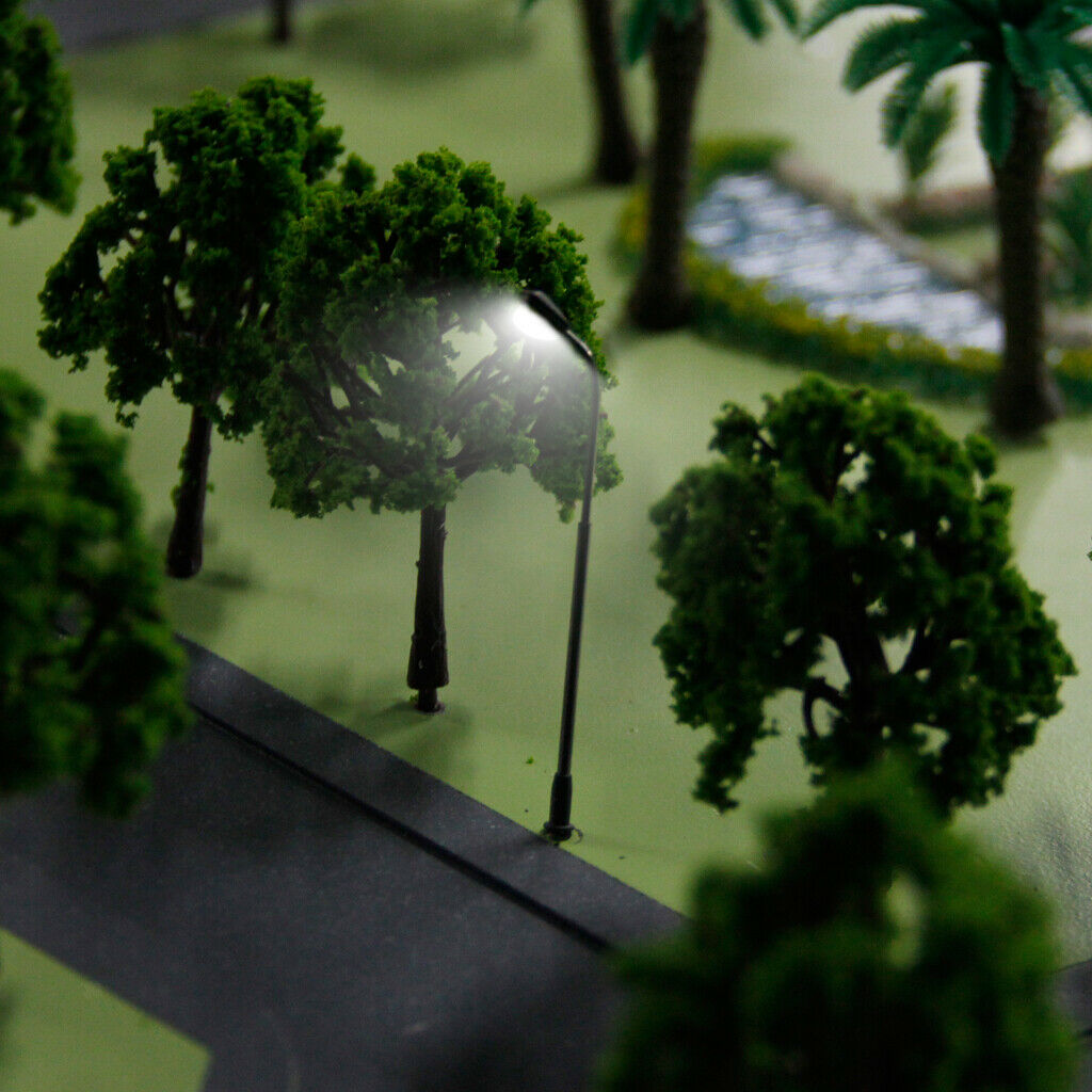 10Pcs Mini Street Light LED Railroad Park Street Scene Scenery Decor 1/200