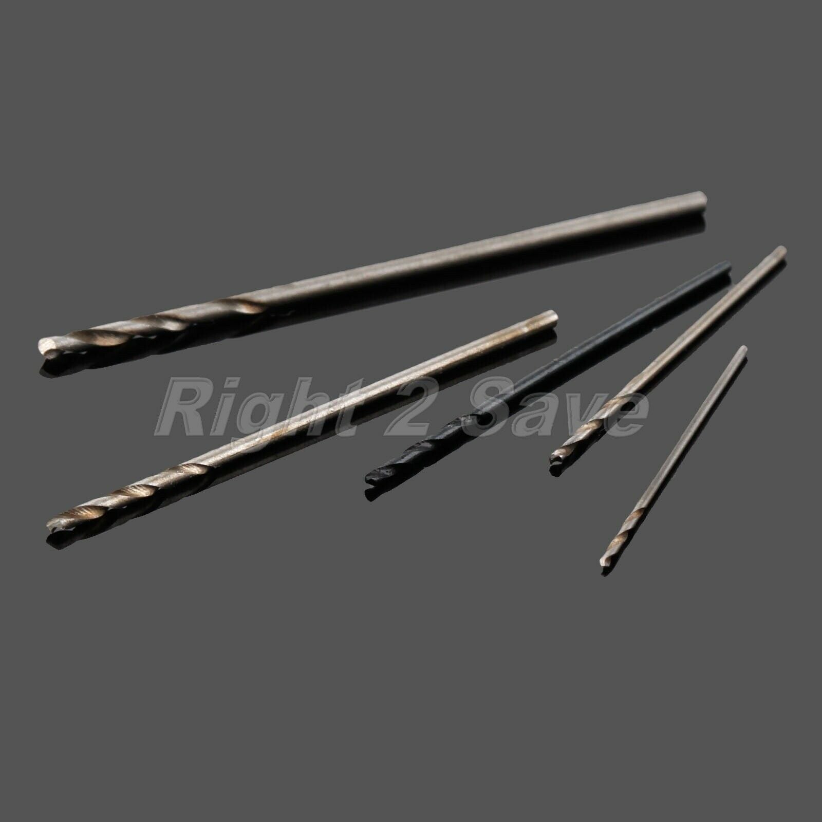 0.5-1.0mm Micro HSS Twist Drill Bits Straight Shank Auger Drilling Tool 50pc R2S