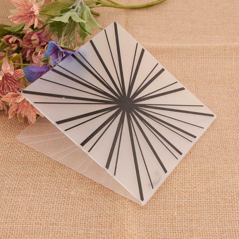 Radial Line Plastic Embossing Folder Stencil Template DIY Craft Making Pattern