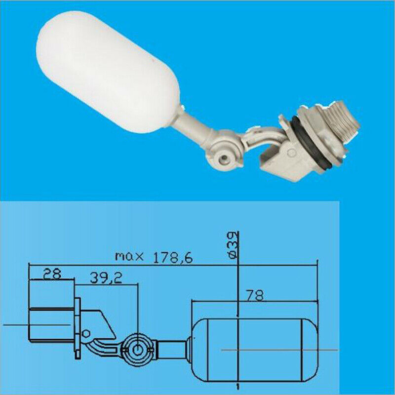 Plastic Water Float Ball Valve Shut Off 20mm 3/4 Inch For Automatic Val.l8