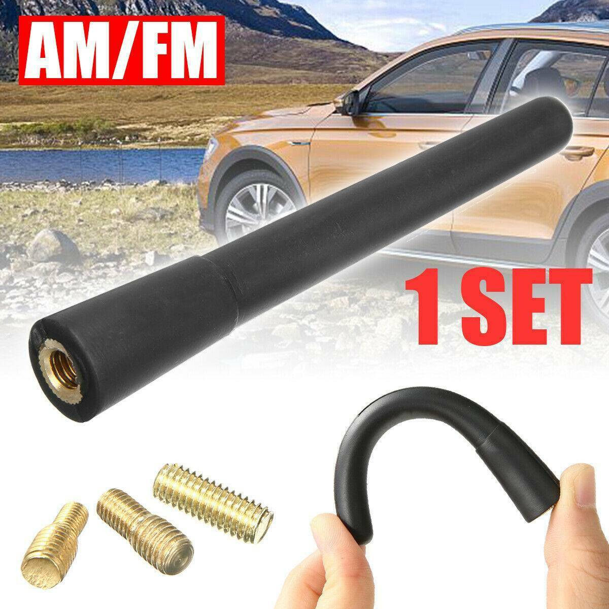 Universal Short Stubby Car Antenna AM/FM Radio Aerial Mast Screw Type Sets