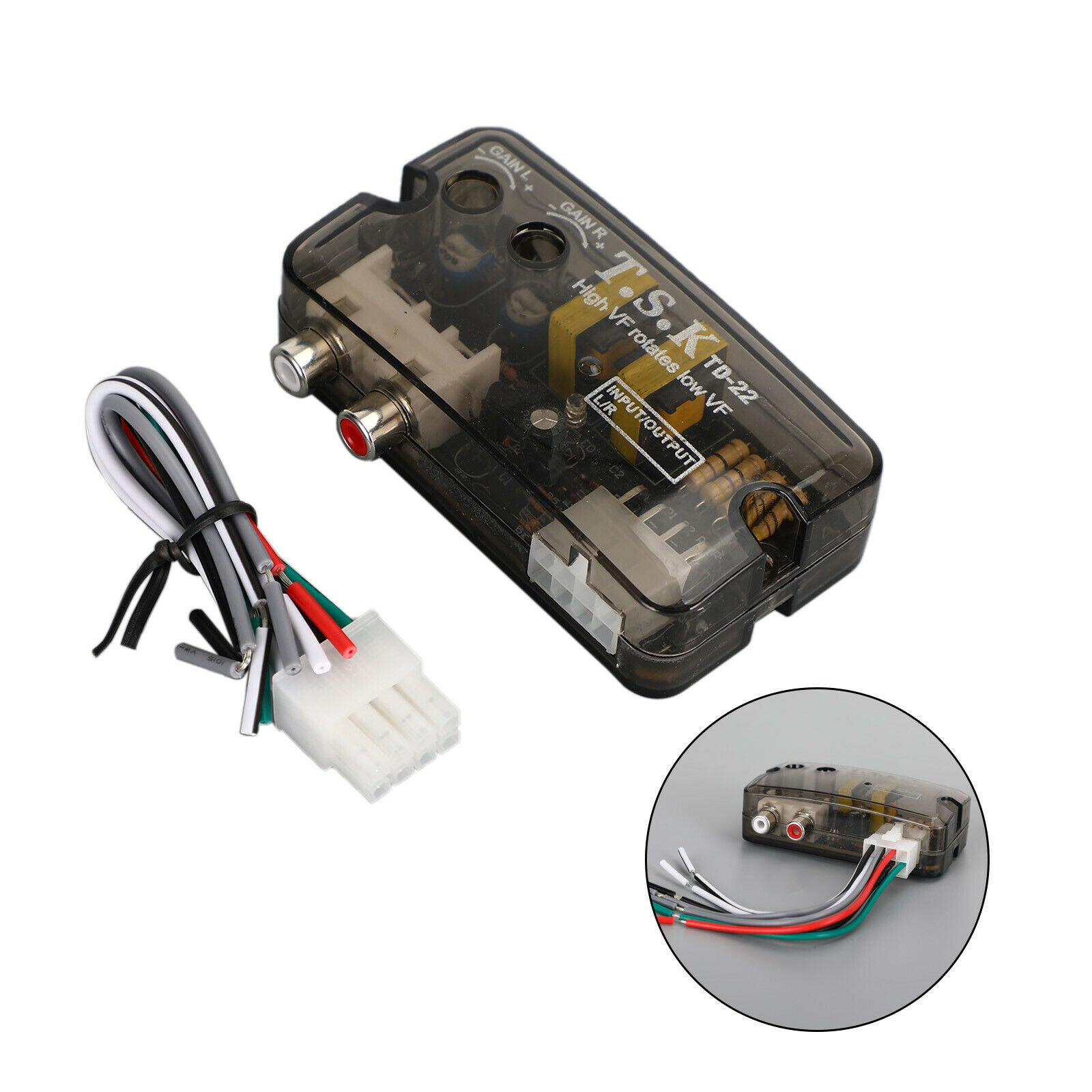 12V Td-22 Rca Stereo High To Low Converter Stereo Speaker Level Adapter CN